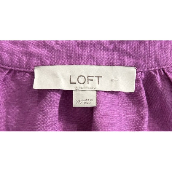 Loft Cutout Linen Blend‎ Pocket Boho Swing Dress Purple Lilac Taffy Size XS - Picture 5 of 5
